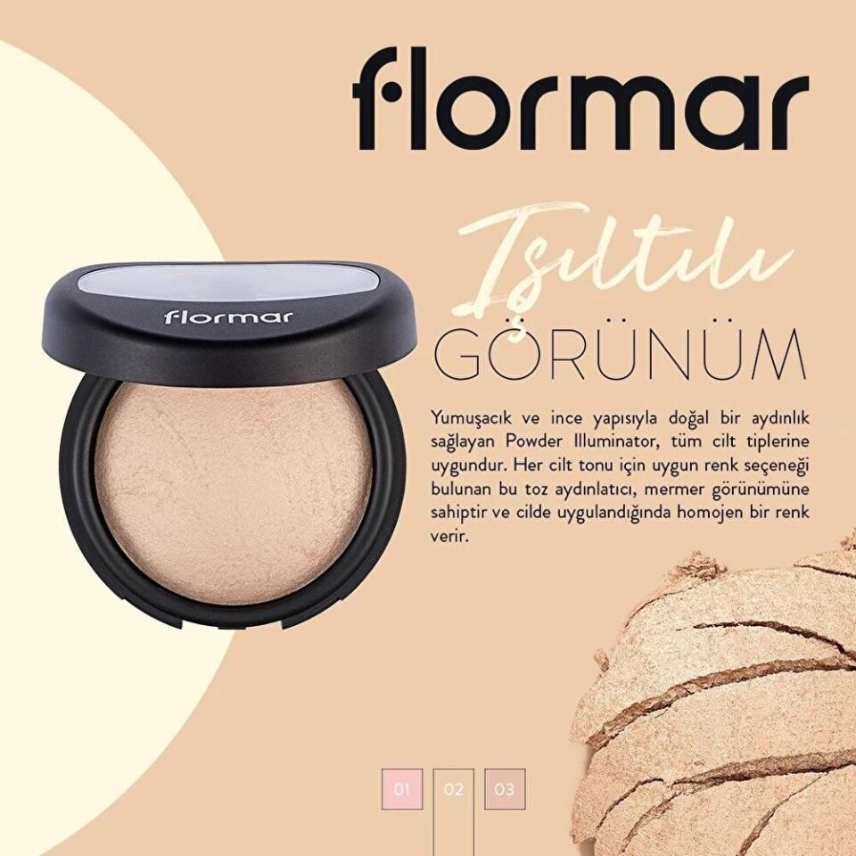 Flormar Terracotta Pudra Kadife Dokulu ve İnce Yapılı Fırınlanmış Aydınlatıcı Pudra 002 Midnight Star