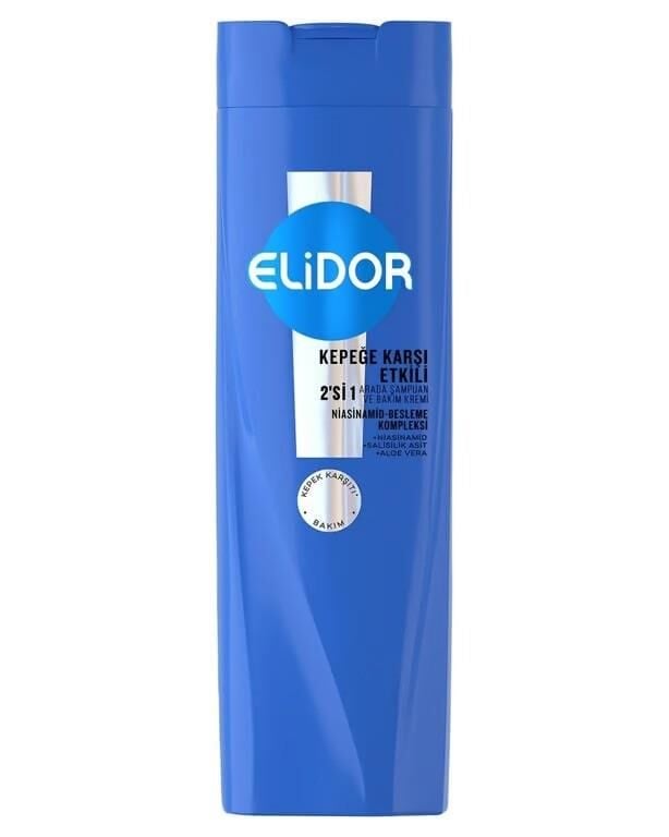 Elidor Şampuan 400 ml Kepeğe Karşı Etkili 2 si 1 Arada B3 Vitamini Çay Ağacı Yağı Aloe Vera  8683130108758