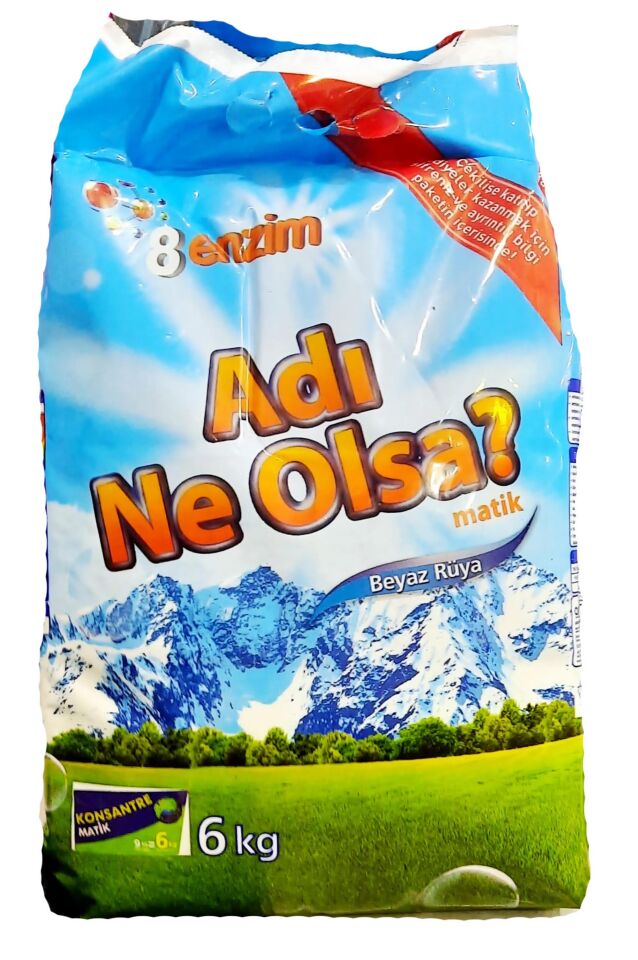 Adı Ne Olsa Toz Deterjan 6 Kg Tüm Renkler Genel Çamaşır Detarjanı Beyaz Rüya