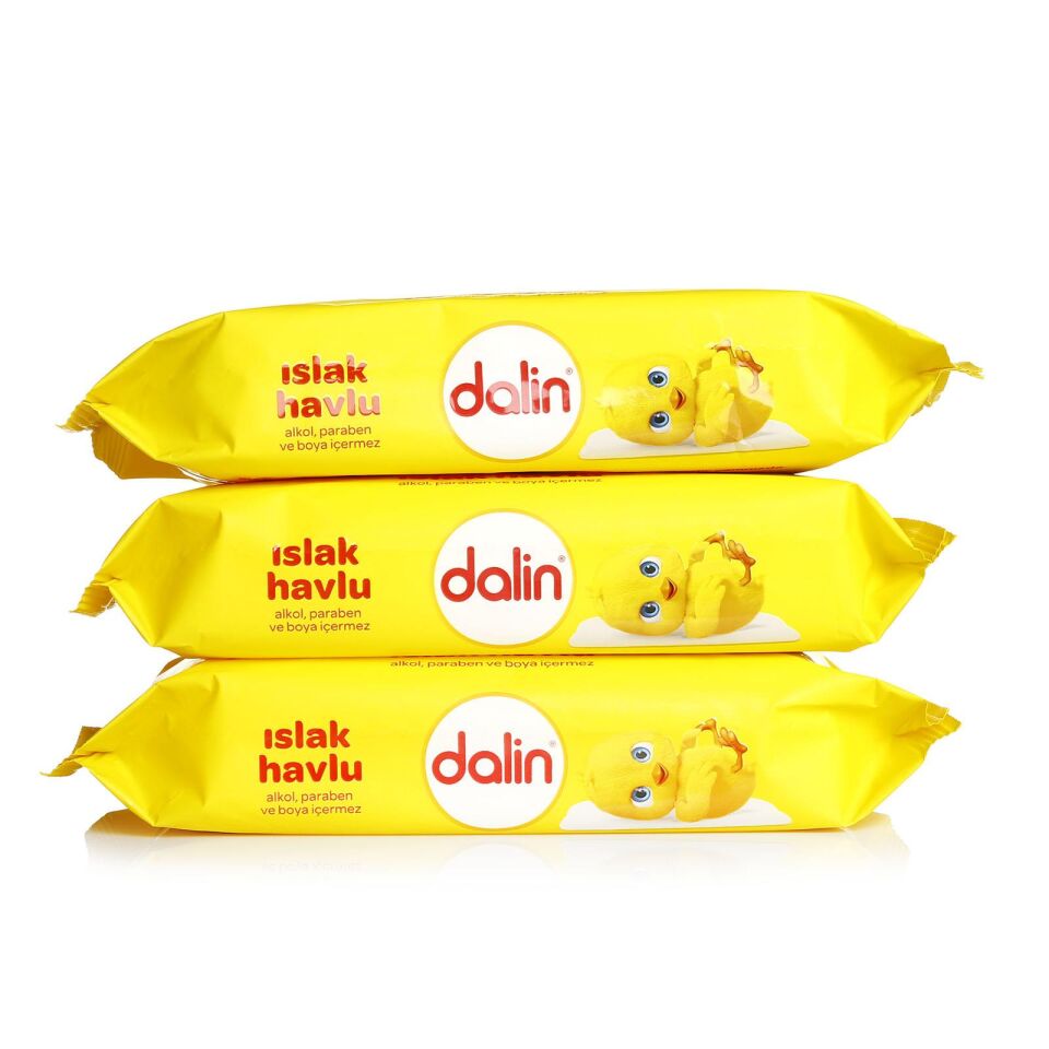 3 X Dalin 56lı Islak Mendil Yumuşak Petek Dokulu