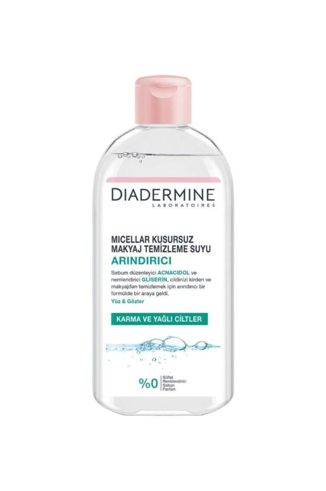 Diadermine 400 Ml Karma ve Yağlı Ciltler Arındırıcı Micellar Kusursuz Makyaj Temizleme Suyu