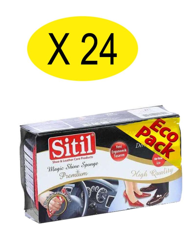 24 Adet Sitil Çok Amaçlı Parlatıcı Sünger Ayakkabı , Torpido ve Deri