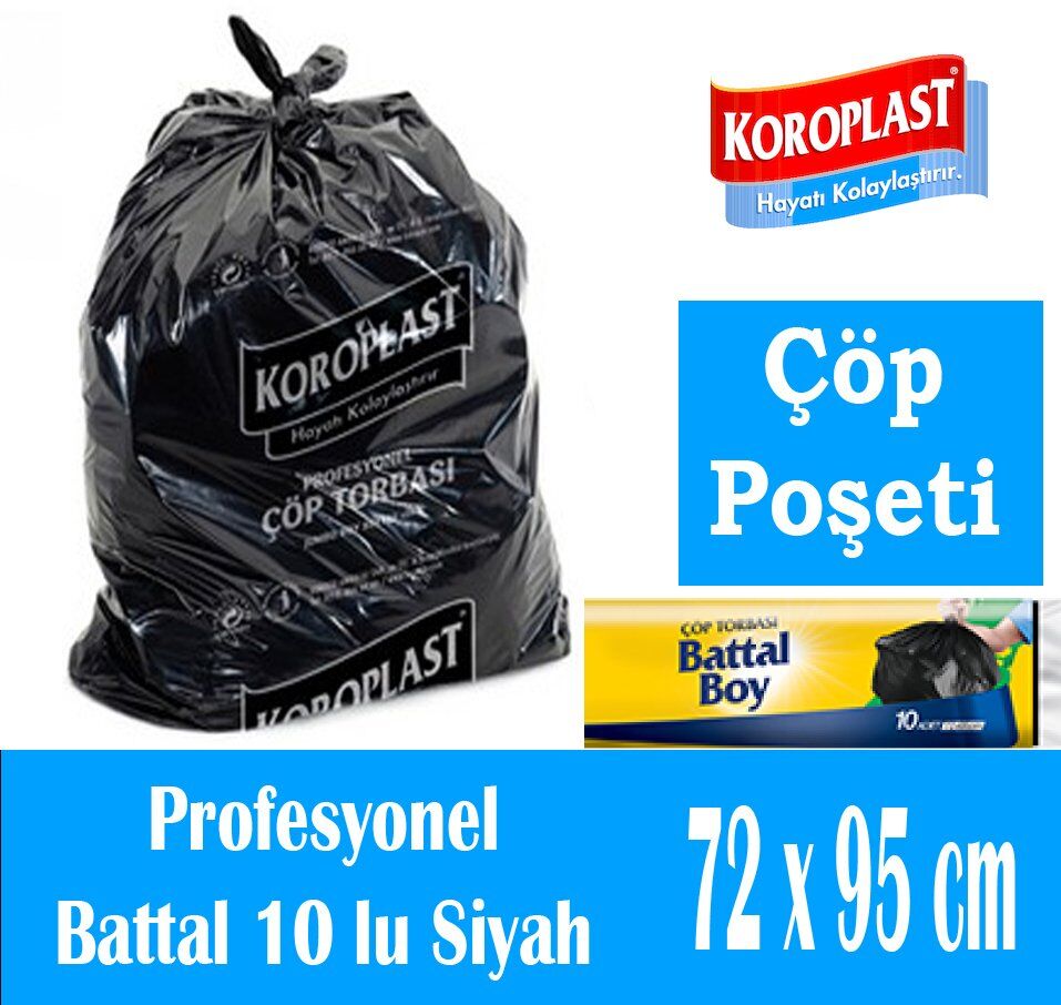 Koroplast Çöp Torbası Profesyonel Battal 72X95