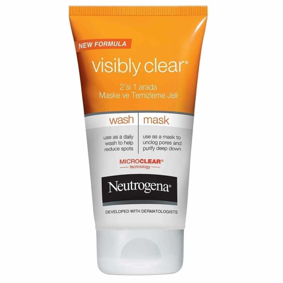 Neutrogena Visibly Clear 2 In 1 Maske Ve Temizleme Jeli 150Ml