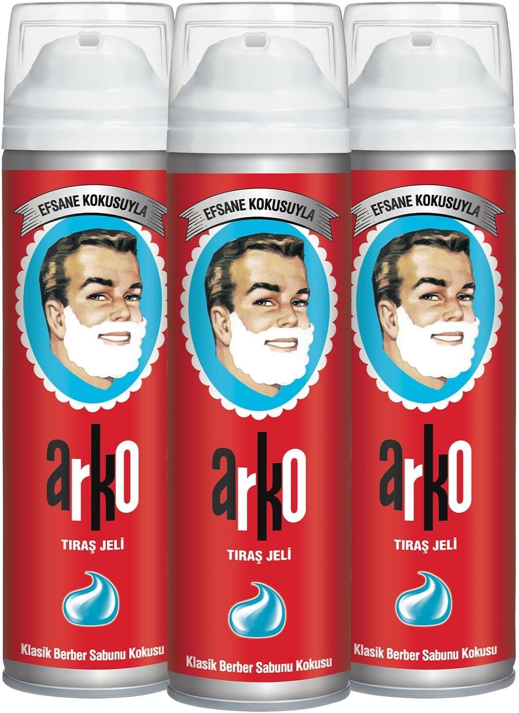 3 Adet X Arko 60. Yıl Özel Efsane Berber Sabunu Kokulu Tıraş Jeli 200 Ml
