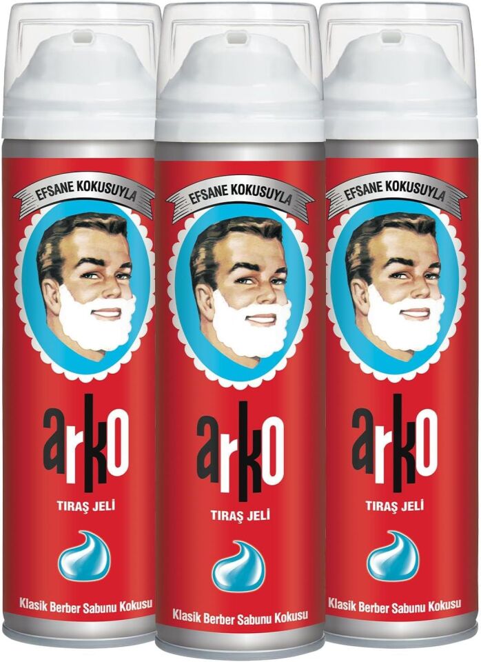 3 Adet X Arko 60. Yıl Özel Efsane Berber Sabunu Kokulu Tıraş Jeli 200 Ml