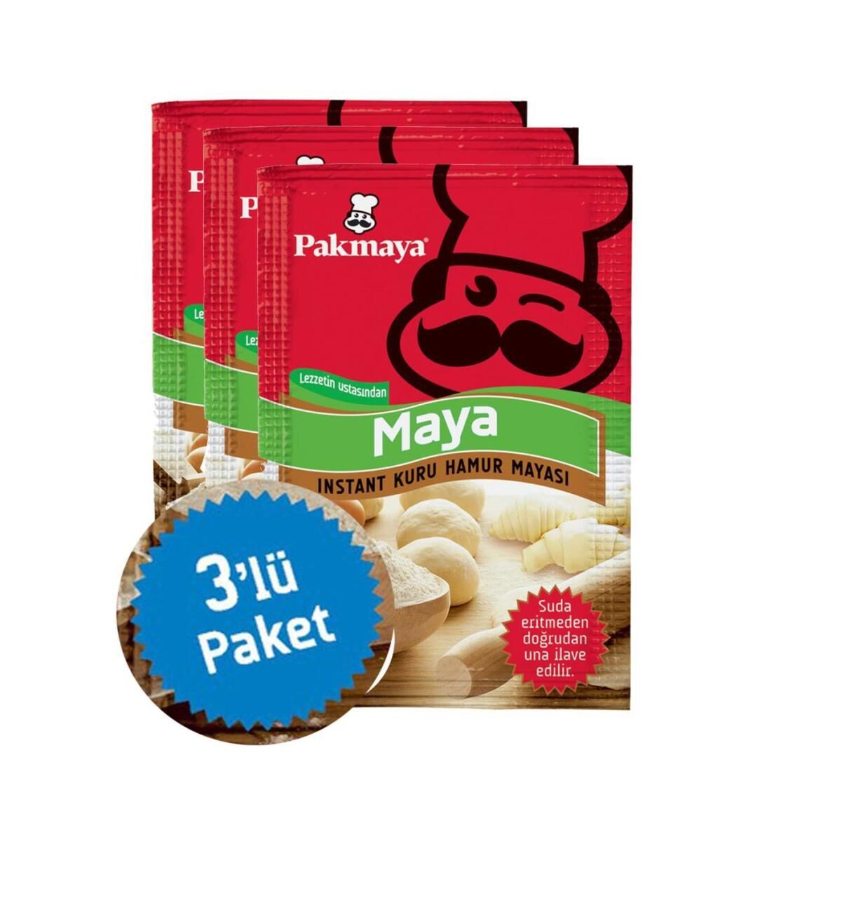 Pakmaya Instant Kuru Hamur Mayası 10 gr X 3 Adet ( 30GR )