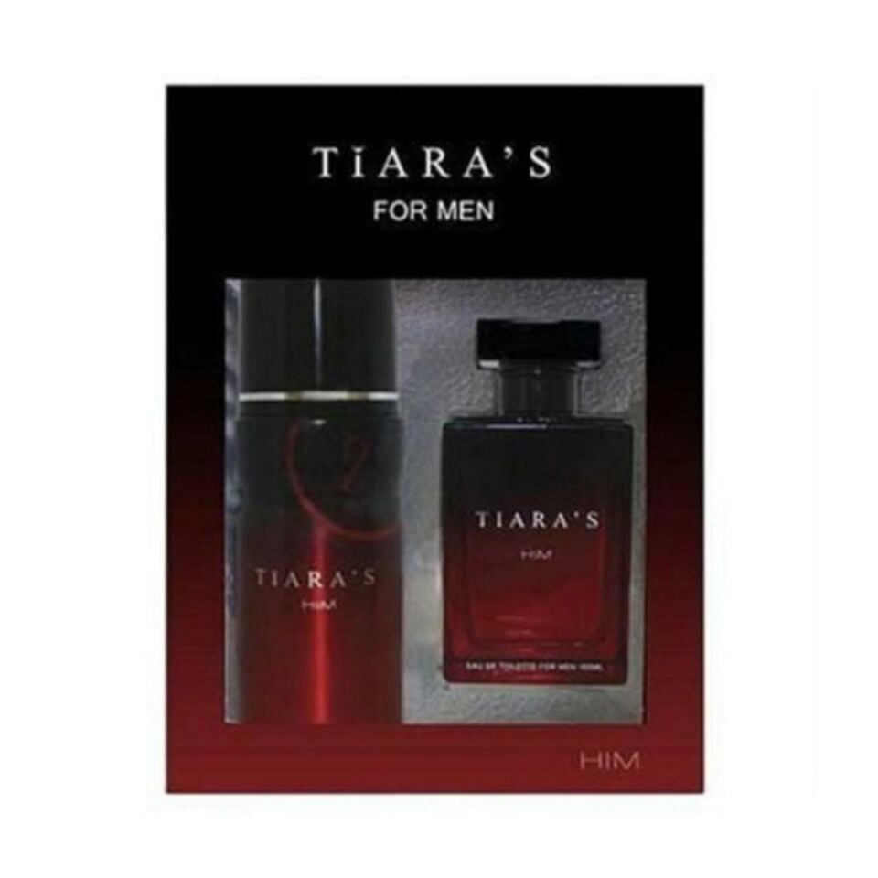 Tiaras Edt 50 Ml + 150 Ml Deodorant Him Erkek Parfüm Klasik Kırmızı
