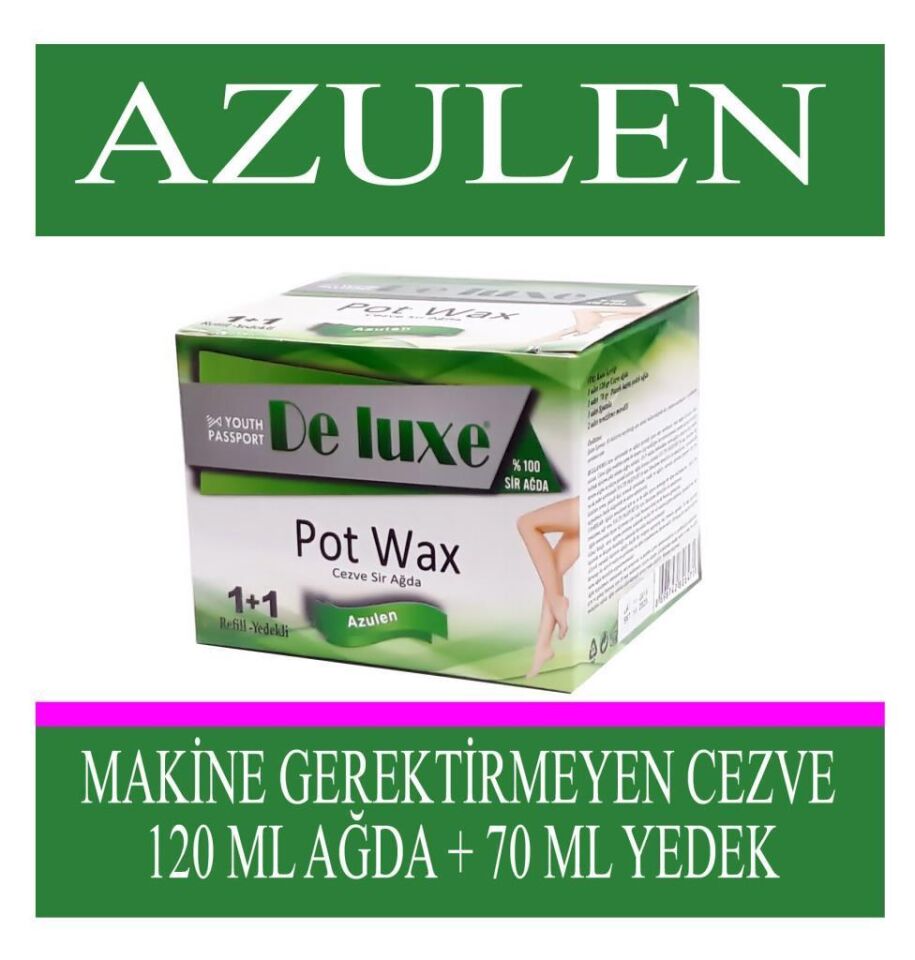 Youth Passport Deluxe Pot Wax 1+1 Cezveli Azulen Sir Ağda 120 + 70 ml Yedekli