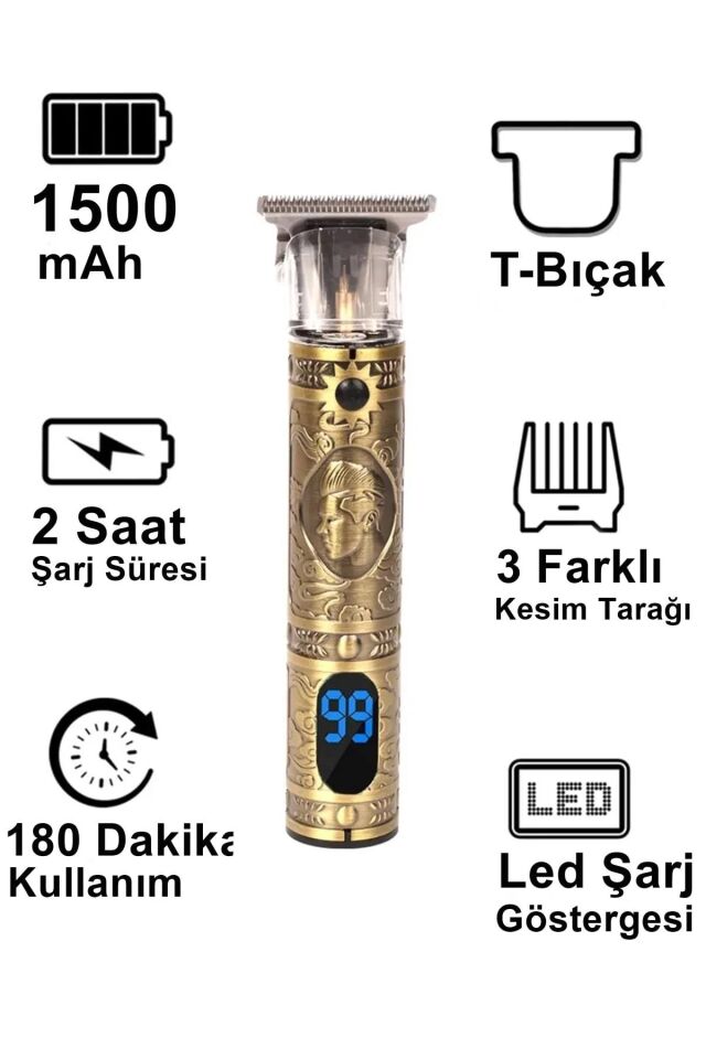 Yopigo Lcd Ekran Çelik Kasa Profesyonel Saç Sakal Ense Çizim Tüm Vücut Tüyü Lazer Öncesi Tıraş Makinesi