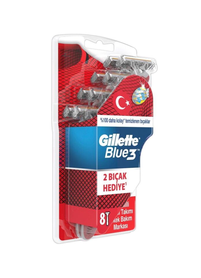 Gillette Blue3 Milli Takım Özel Paketi 8 li Tıraş Bıçağı