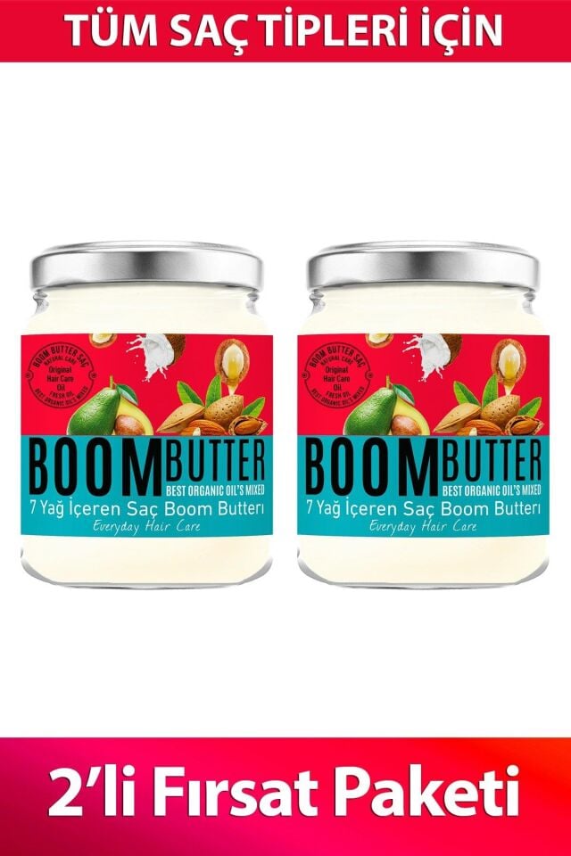 2 Adet x Herbal Science Boom Butter Saç Bakım Yağı 190 Ml