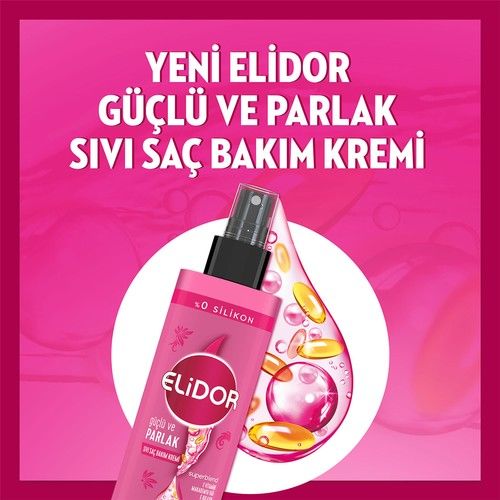 Elidor Sıvı Saç Kremi Güçlü Ve Parlak E Vitamini Makademya Yağı Kolajen 200 Ml