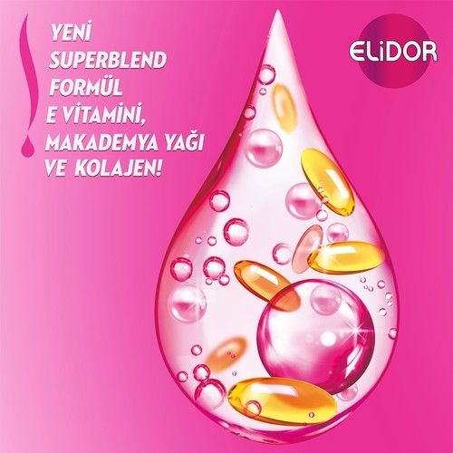 Elidor Sıvı Saç Kremi Güçlü Ve Parlak E Vitamini Makademya Yağı Kolajen 200 Ml