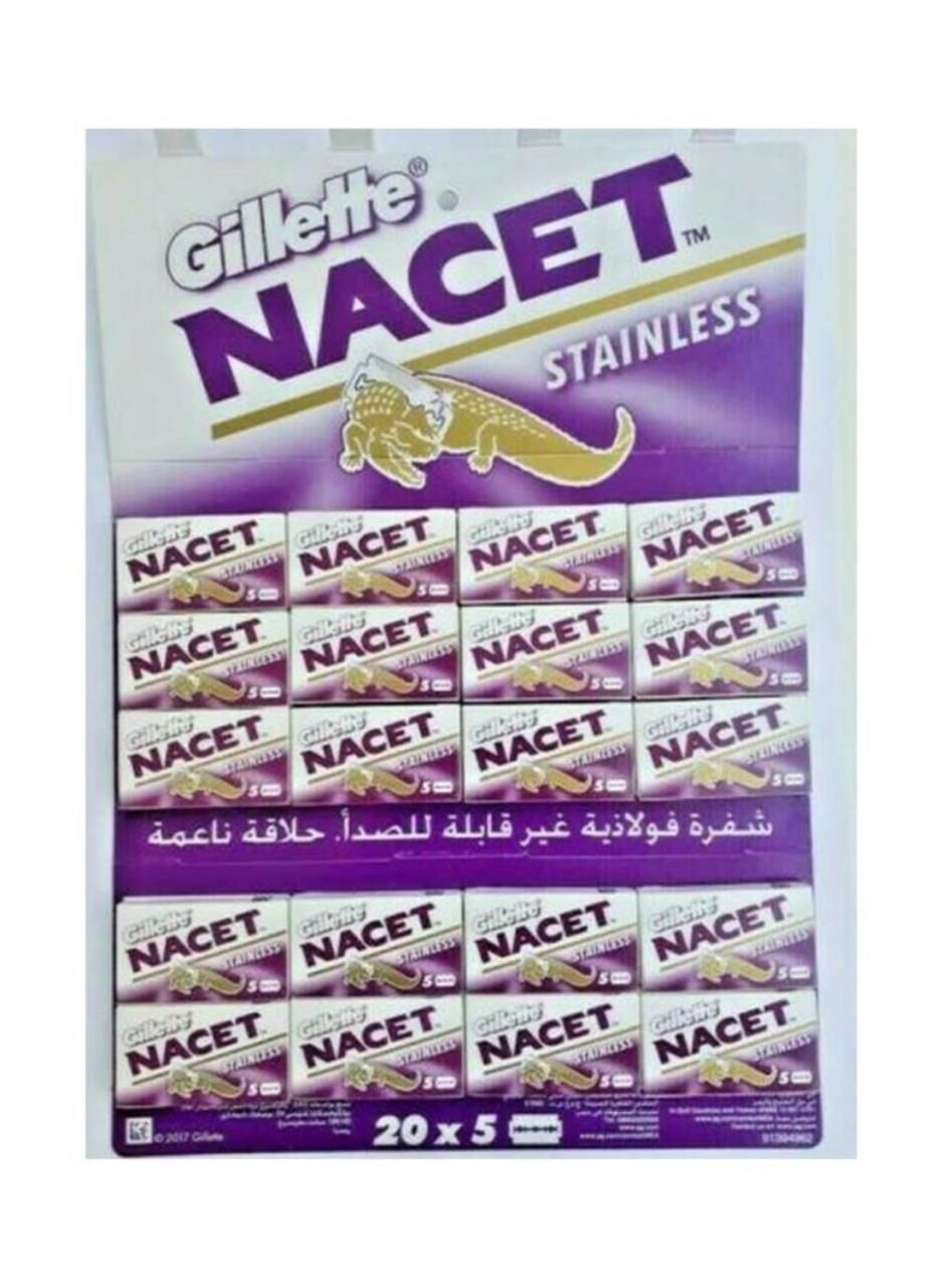 Gillette Nacet Tıraş Bıçağı Çift Kenarlı Jilet 5x20 li 100 lü Kartela