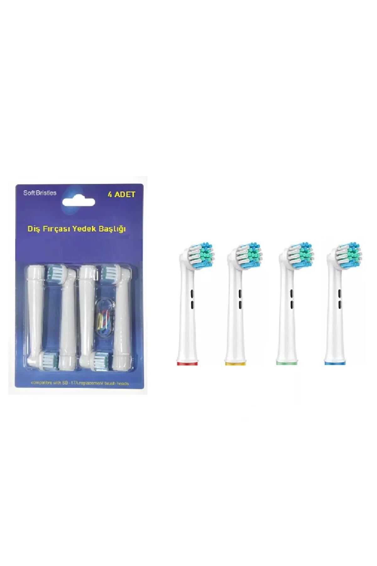 SoftBristles Oral B Uyumlu Diş Fırçası Yedek Başlığı 4 Adet - Elmaspark Özel Seri