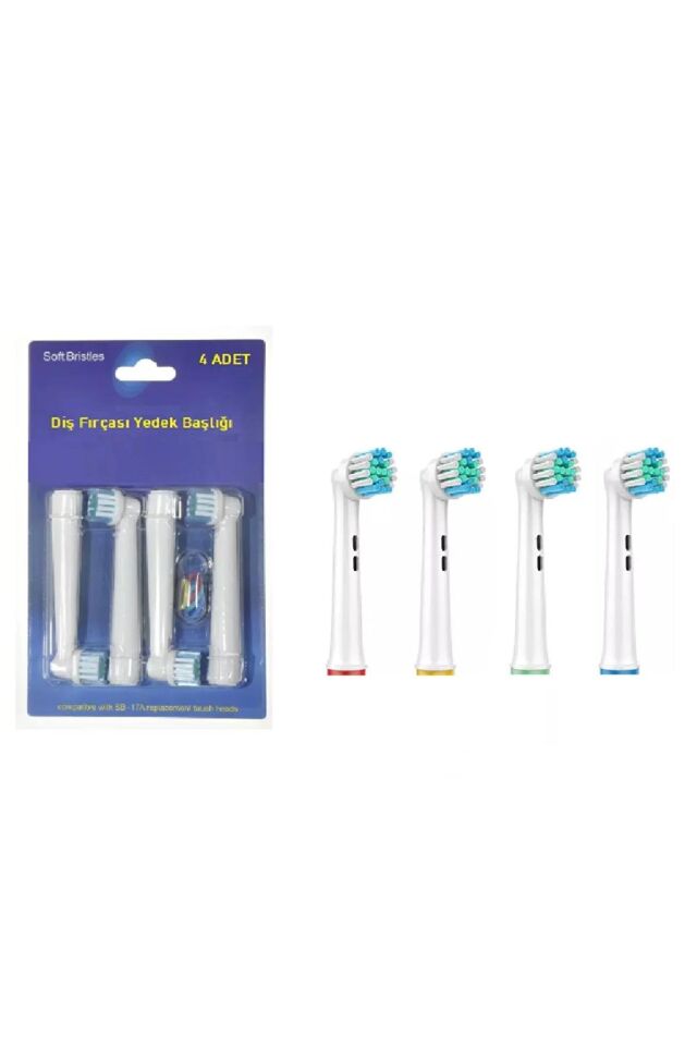SoftBristles Oral B Uyumlu Diş Fırçası Yedek Başlığı 4 Adet - Elmaspark Özel Seri