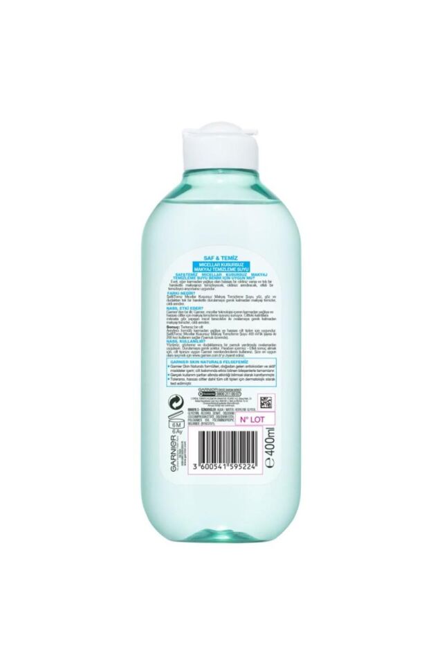 Garnier Micellar Saf Temiz Kusursuz Makyaj Temizleme Suyu 400 ml Karmadan Yağlıya