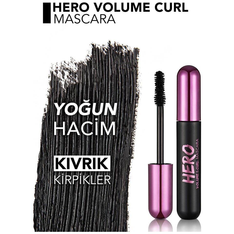 Flormar Hero Volume ve Curl Siyah Maskara - Hacim ve Kıvırcık