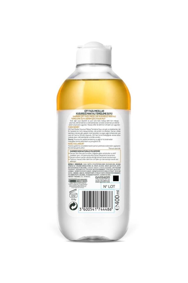 Garnier Çift Fazlı Micellar Gold Kusursuz Makyaj Temizleme Suyu 400 Ml