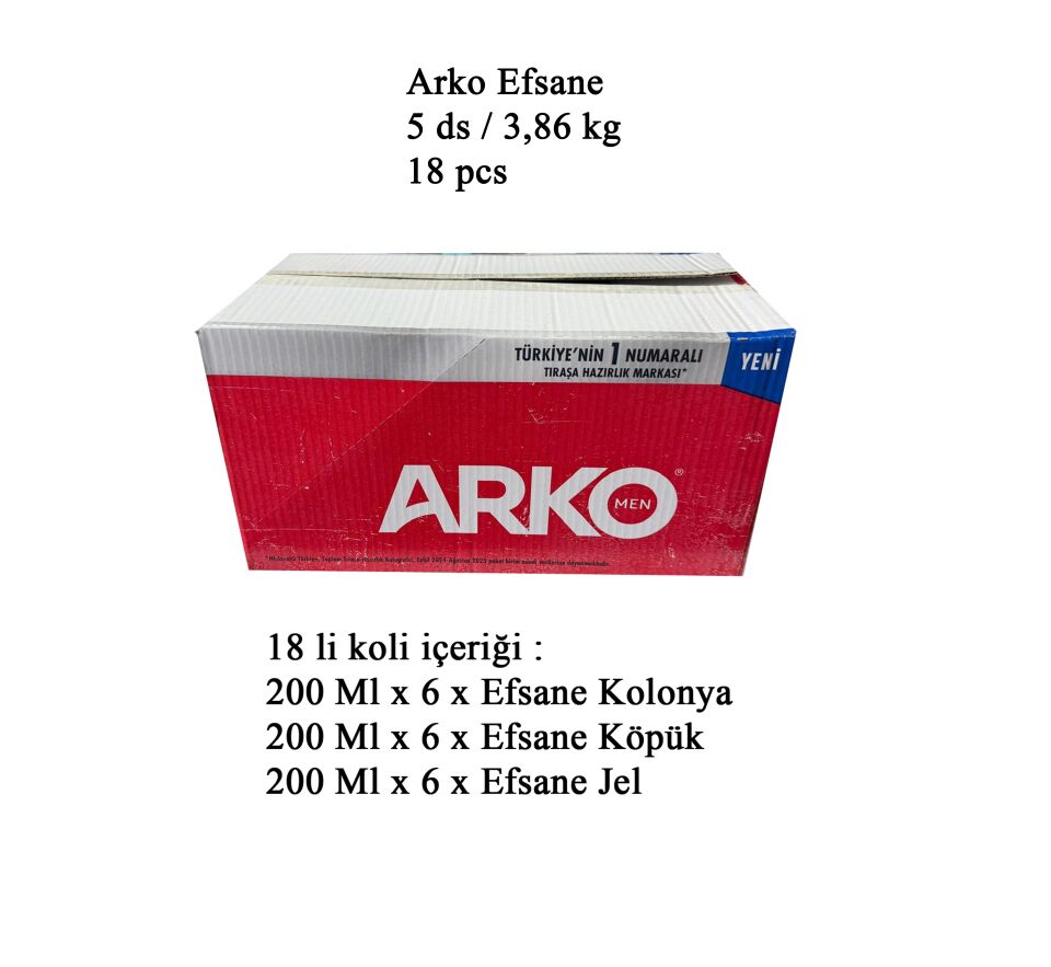 18 Li Efsane Koli Arko Tıraş Jeli + Tıraş Köpüğü 200 Ml+ 255 Ml Kolonya 60. Yıl Özel Efsane Berber Sabunu Kokulu