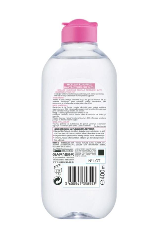 Garnier Micellar Kusursuz Makyaj Temizleme Suyu 400 Ml Hassas Ciltler
