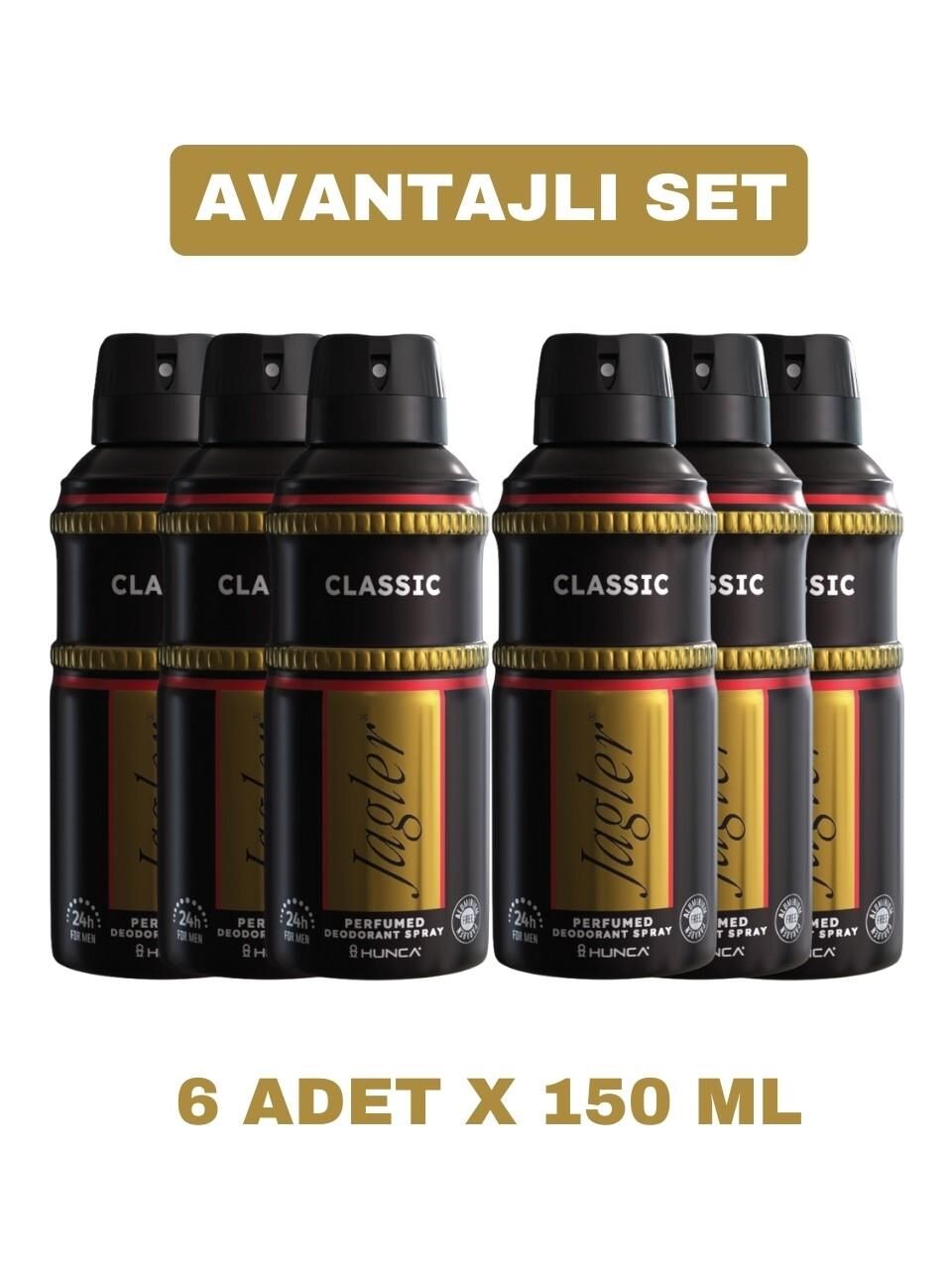 6 Adet Jagler Deodorant Klasik Erkek 150 Ml