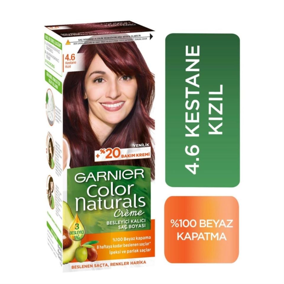 delist  Garnier Color Naturals 4.6 Kestane Kızılı Saç Boyası