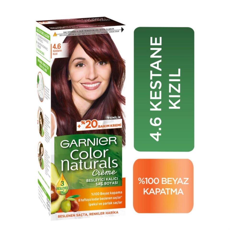 delist  Garnier Color Naturals 4.6 Kestane Kızılı Saç Boyası