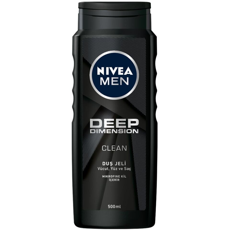 Nivea Men 500 ml Duş Jeli Deep Dimension Clean Mikrofine Kil