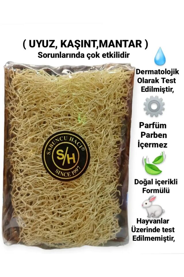 Sabuncu Hacı El Yapımı Doğal Kabak Lifli Sabun Katran ve Kükürtlü