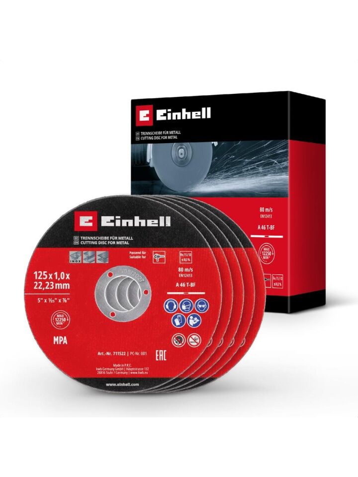 Einhell 5 li Inox Düz Kesme Diski 125 x 1,0 x 22,23mm