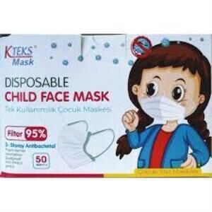 Kteks Mask 3 Katlı Çocuk Telli Cerrahi Yüz ve Ağız Maskesi 50 li