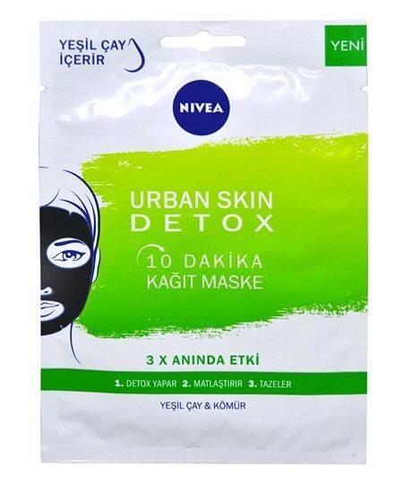 Nivea 10 Dakika Urban Skin Detox Kağıt Yüz Maskesi