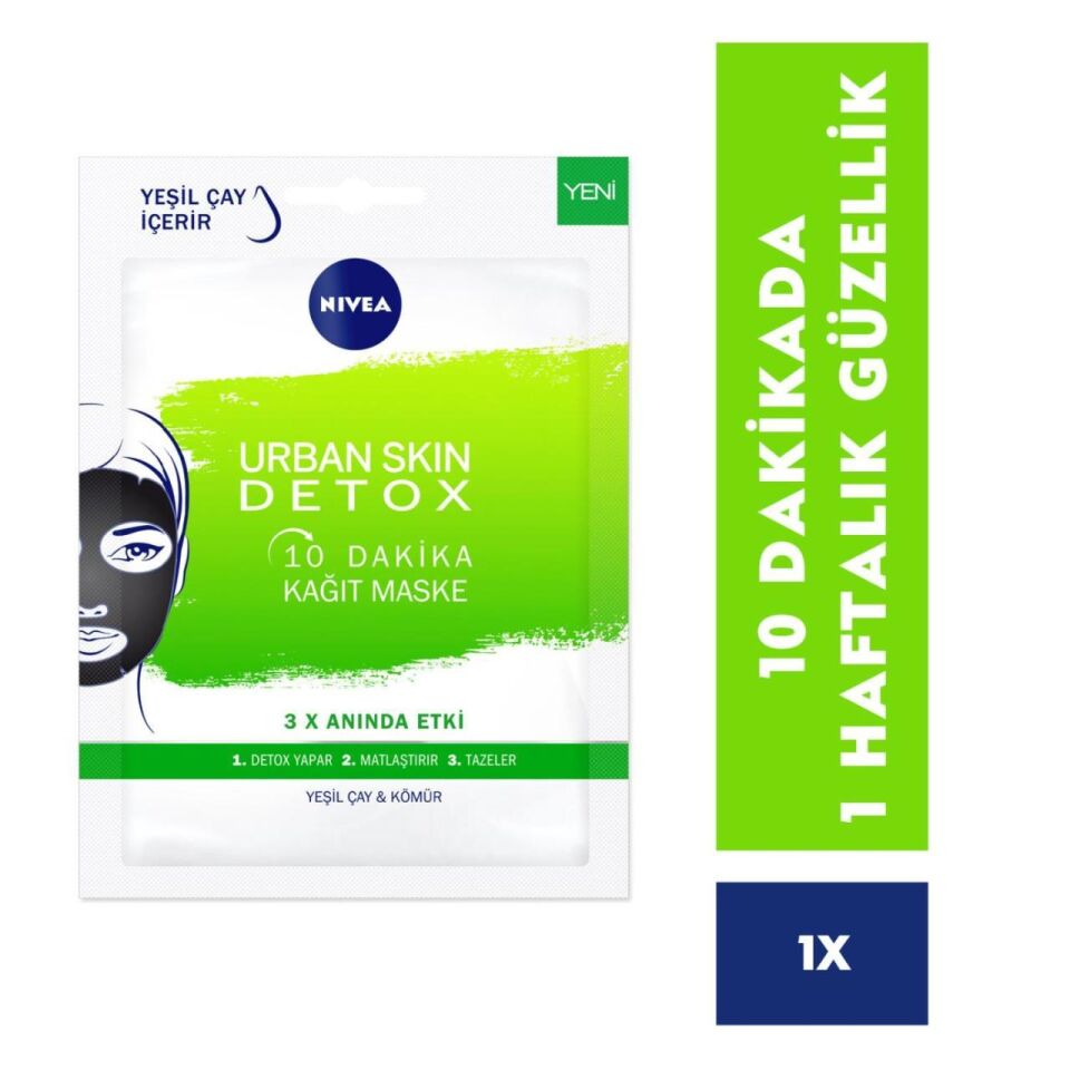 Nivea 10 Dakika Urban Skin Detox Kağıt Yüz Maskesi
