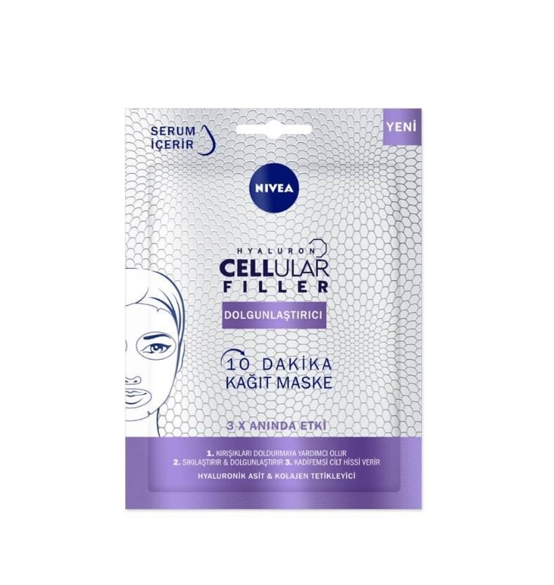 Nivea 10 Dakika Hyaluron Cellular Filler Dolgunlaştırıcı Kağıt Yüz Bakım Maskesi 28 gr