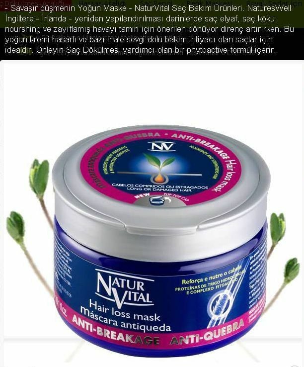 Natur Vital Hair Loss Yoğun Bakım Maskesi 300ml