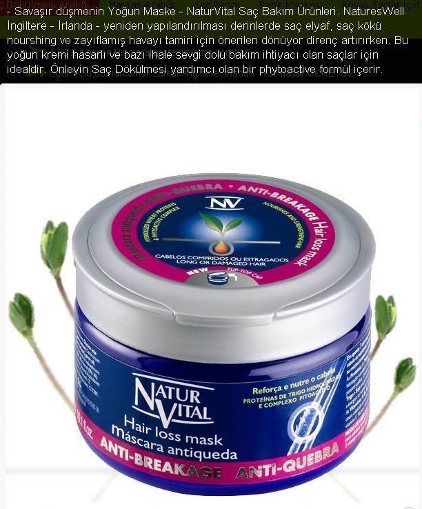 Natur Vital Hair Loss Yoğun Bakım Maskesi 300ml