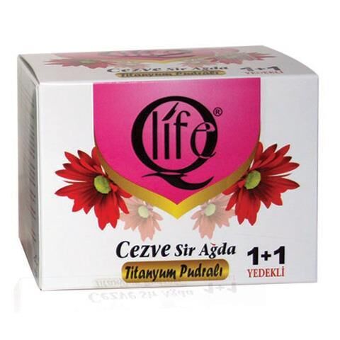 Qlife Cezve Sir Ağda Titanyum Pudralı 1+1 Yedekli