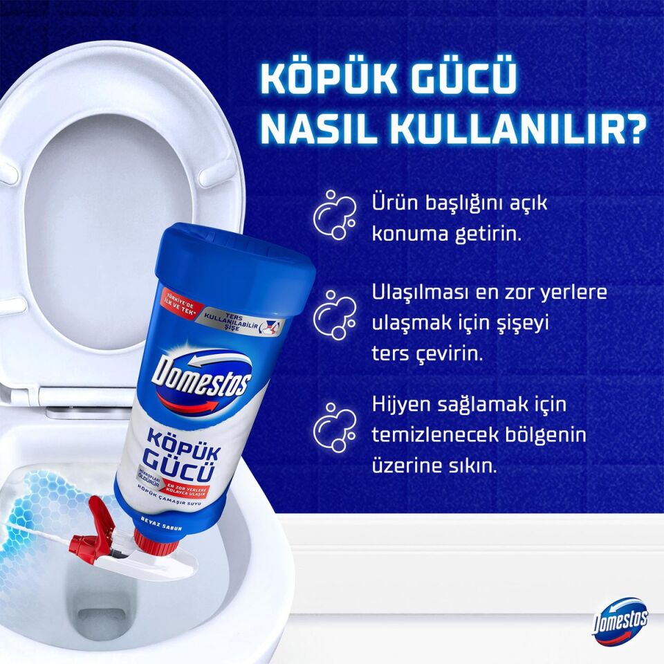 Domestos Köpük Gücü Köpük Çamaşır Suyu Kar Beyazı 450 Ml