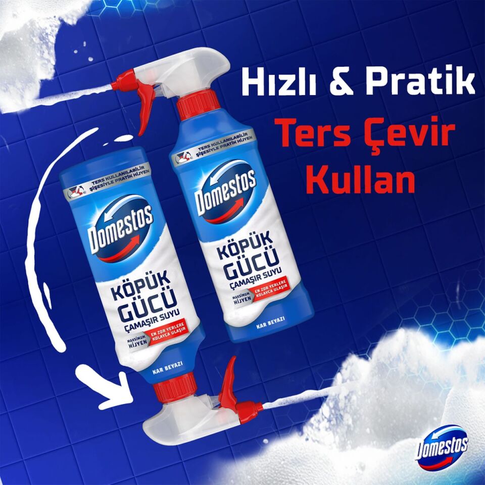 Domestos Köpük Gücü Köpük Çamaşır Suyu Kar Beyazı 450 Ml