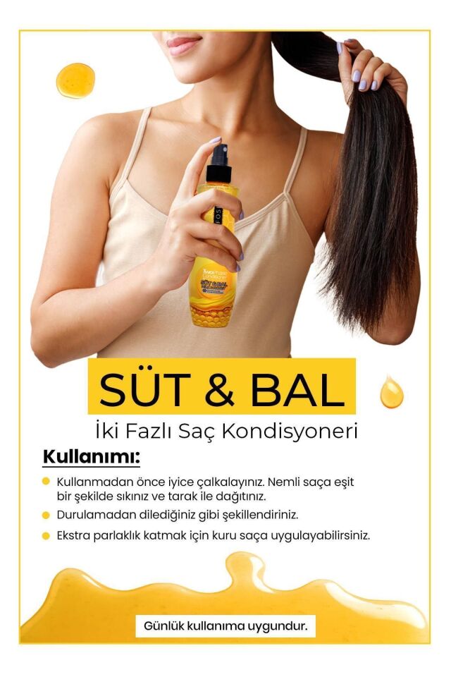 Morfose Sıvı Saç Kremi Süt ve Bal Fön Suyu 240 Ml Sarı