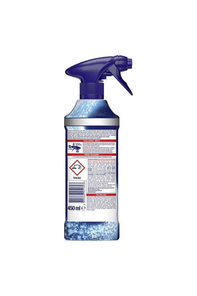 Domestos Hijyenik Köpük Çamaşır Suyu Sprey Mutfak Okyanus Ferahlığı 450 ML