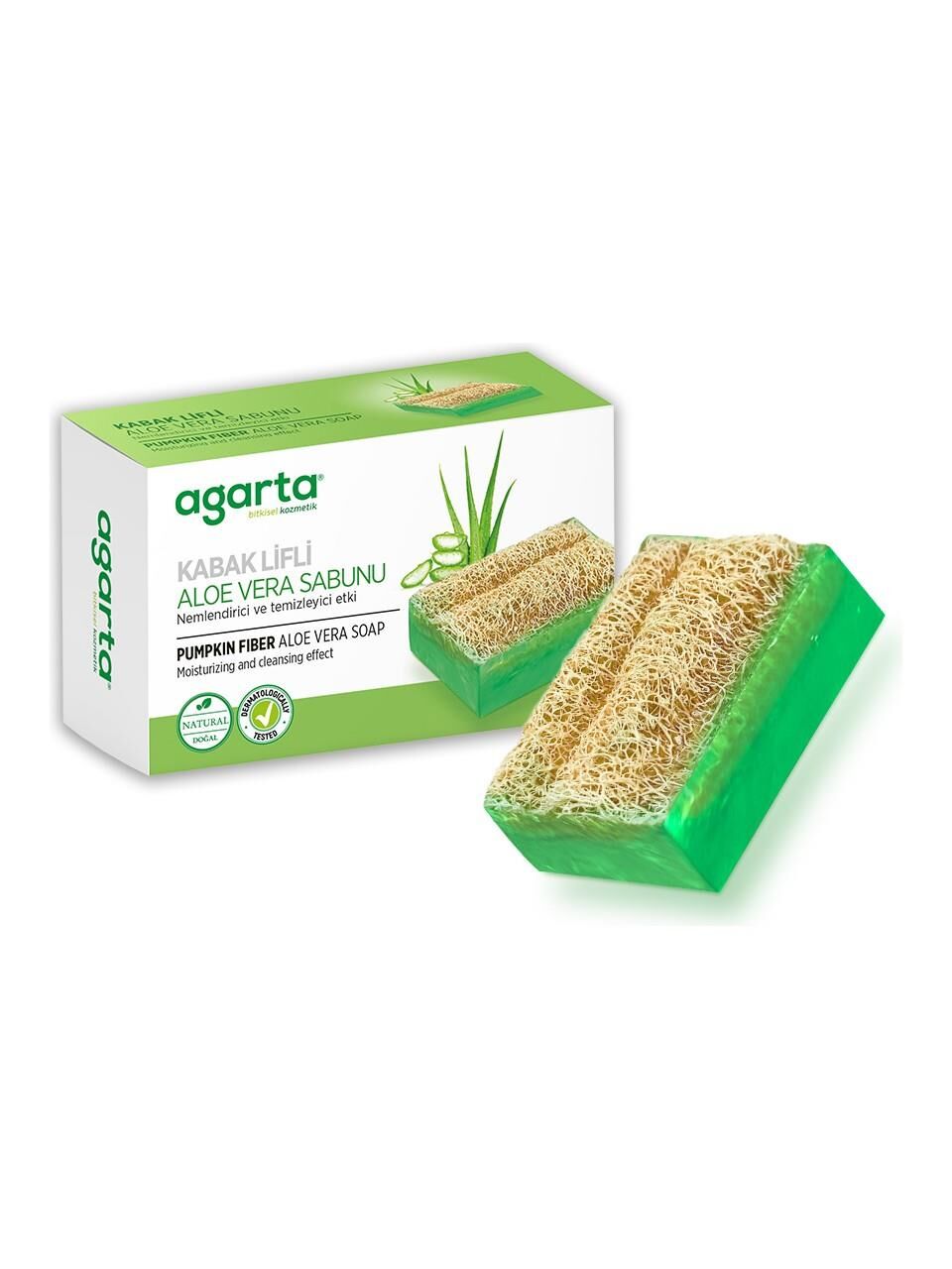 Agarta Katı Sabun 125 Gr Kabak Lifli Nemlendirici ve Temizleyici Sabun