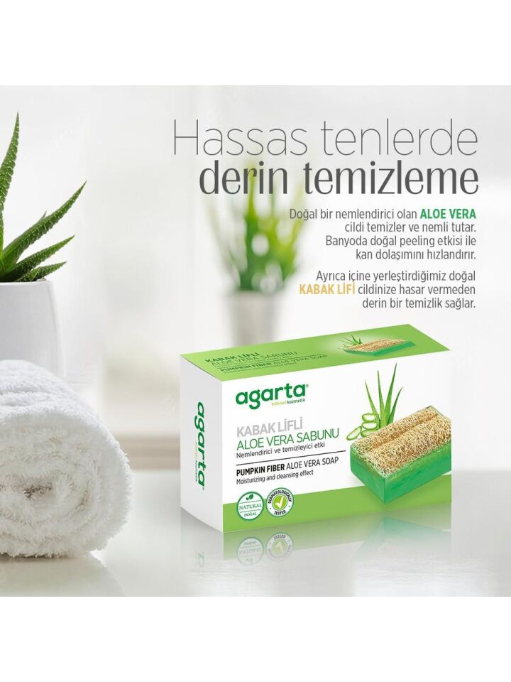 Agarta Katı Sabun 125 Gr Kabak Lifli Nemlendirici ve Temizleyici Sabun