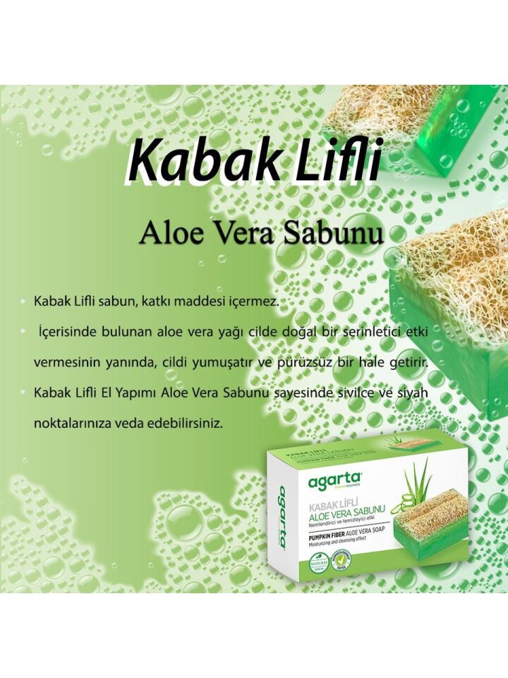 Agarta Katı Sabun 125 Gr Kabak Lifli Nemlendirici ve Temizleyici Sabun