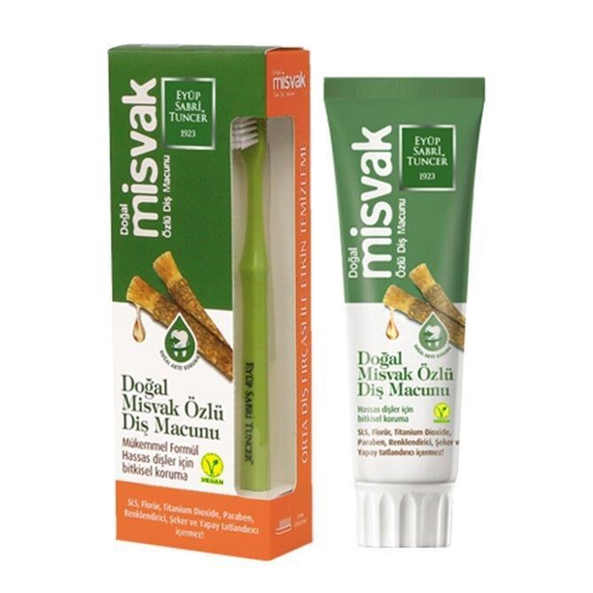 Eyüp Sabri Tuncer Doğal Misvak Özlü Diş Macunu 75 ml + Fırça Hediyeli