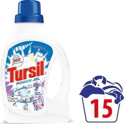 Tursil Jel Çamaşır Makinesi Deterjanı 15 Yıkama Beyaz ve Renkliler İçin Leylak Bahçesi