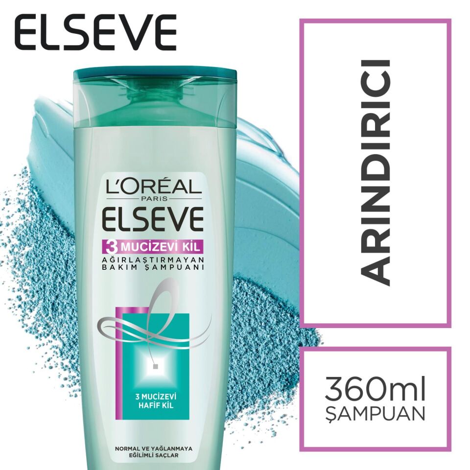 Elseve Şampuan 3 Mucizevi Kil 360 Ml