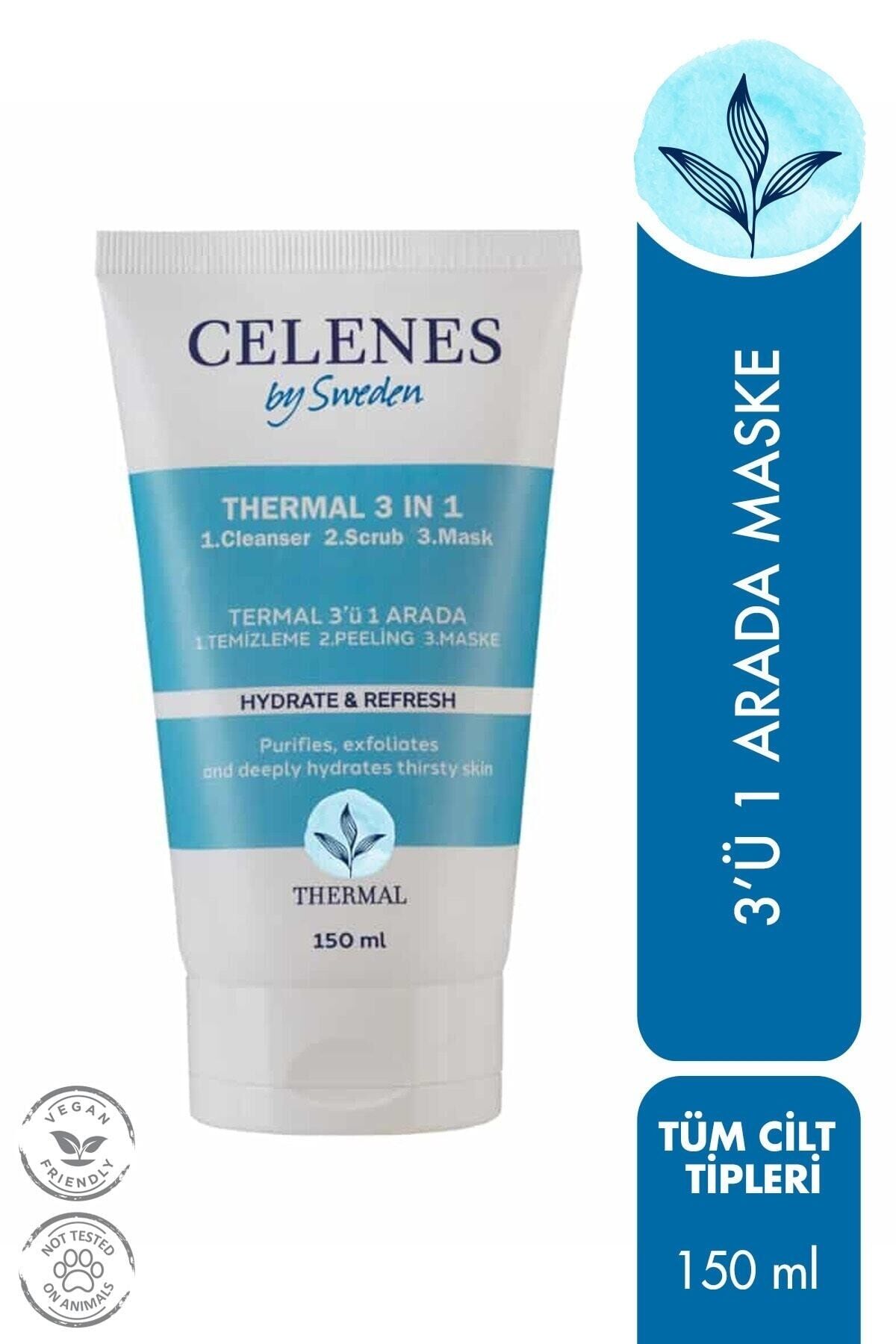 Celenes by Sweden Celenes Thermal 3in1 Peelıng-maske-temizleyici 150ml Tüm Ciltler